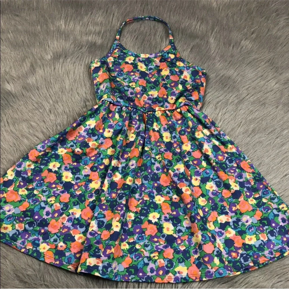 American apparel girls floral halter dress